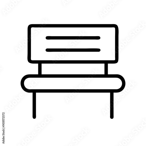 bench line art icon vector illustration