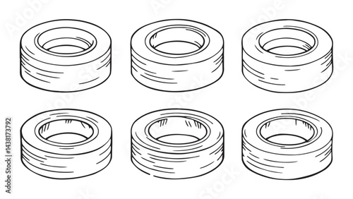 Duct tape set line art