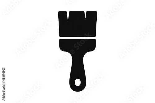 A wide paintbrush with a short handle and bristles designed for painting large surfaces.