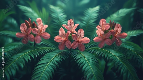 A bunch of pink flowers with green leaves in the background