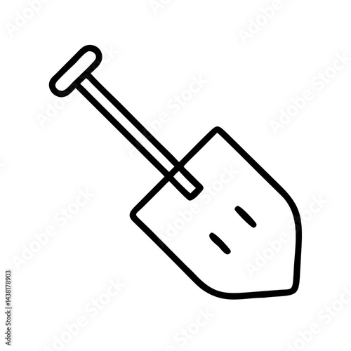shovel line art icon vector illustration