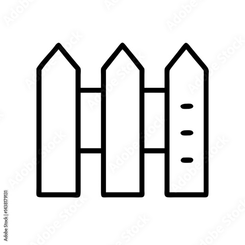 fence line art icon vector illustration