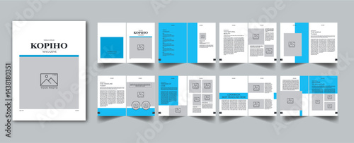 Magazine Template layout cover page with 16 page design concept Accents	
