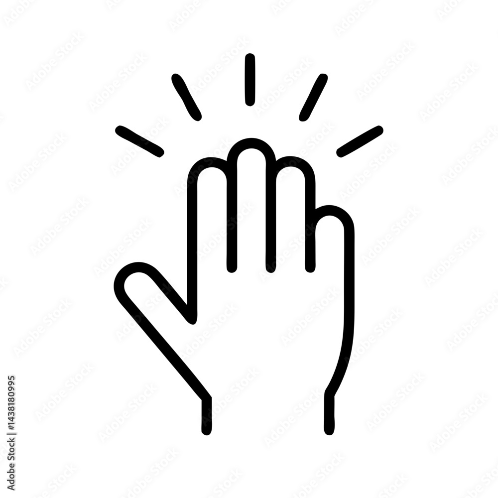 Obraz premium raised hand line art icon vector illustration