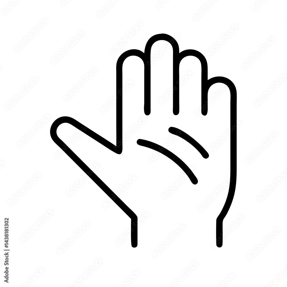 open hand line art icon vector illustration open hand line art icon vector illustration