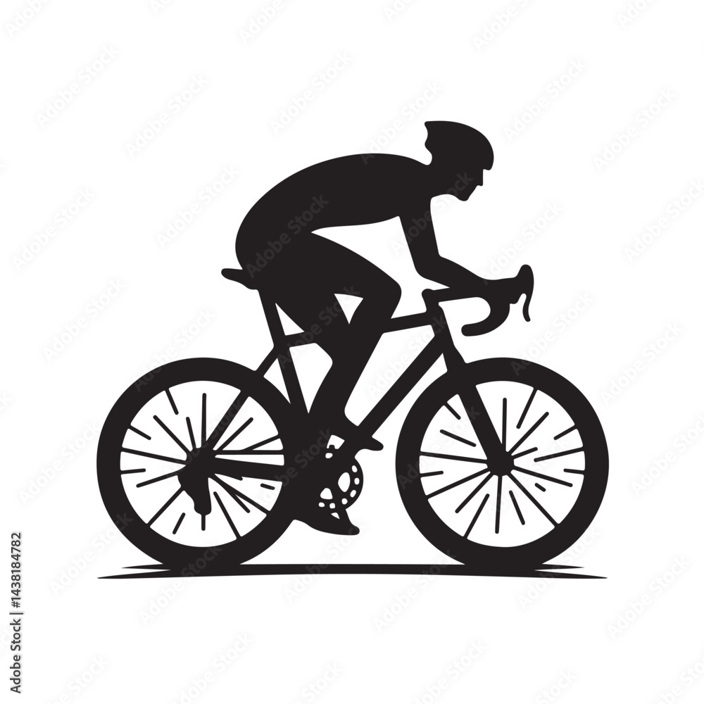 Bicycle with Rider Bold Silhouette Bicycle with Rider Bold Silhouette