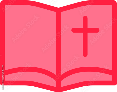 Religious Book with Cross Icon