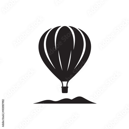 Hot Air Balloon Flying Minimal Design