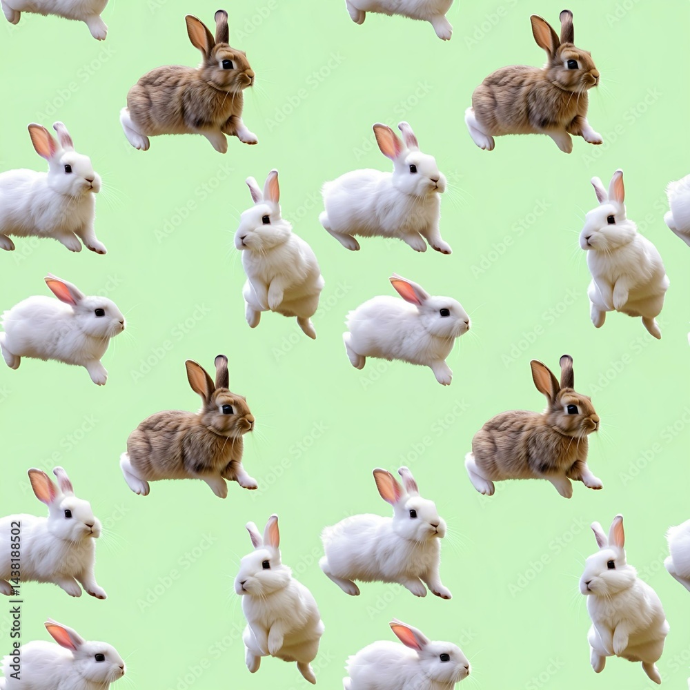 Fototapeta premium bunnies hopping in soft motion loops