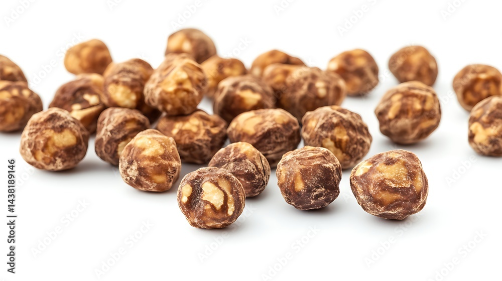 Delicate pile of marbled chocolate truffles, sweet indulgence isolated on white background Delicate pile of marbled chocolate truffles, sweet indulgence isolated on white background