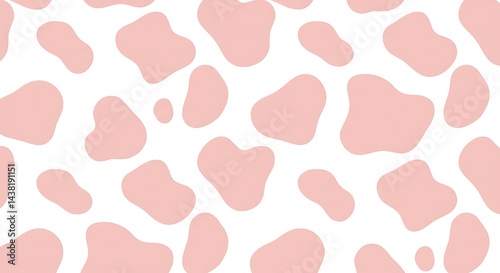 Pastel Pink Cow Print Seamless Pattern Design