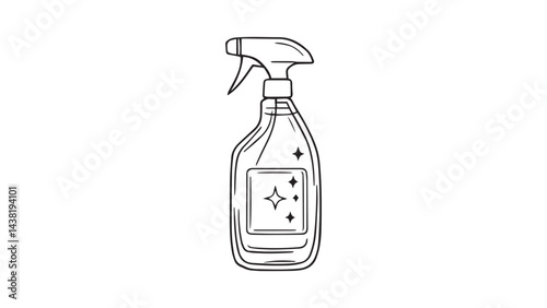 Glass cleaner line art