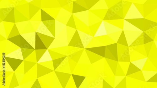 Bright and vibrant yellow abstract background featuring a dynamic arrangement of triangular geometric shapes creating a modern, vivid, and energetic texture perfect for designs, and technology themes.