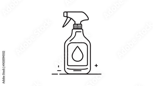 Glass cleaner line art