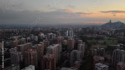 Wallpaper Mural Aerial View of Santiago at Sunset Torontodigital.ca