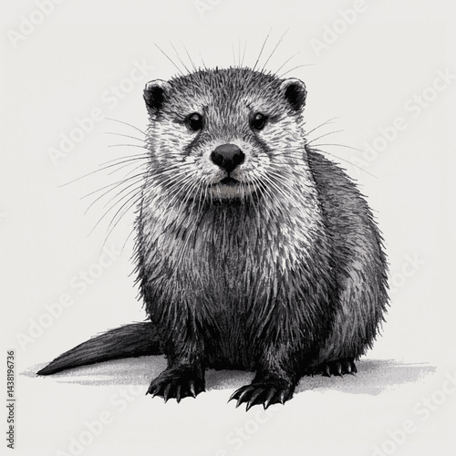 Ripple & Romp: otter aqua otter isolated watercolor vector illustration svg 