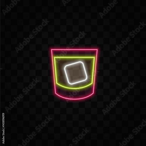 alcoholic beverages. pink cocktail glass, fruit smoothie.Illustration of a martini glass. neon drink.
