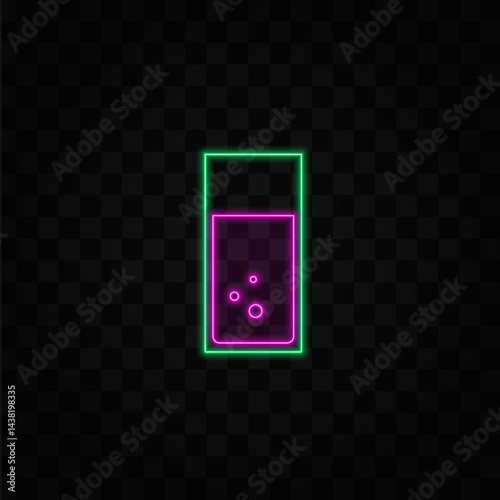 Cocktail.Alcoholic drinks in glasses. Sketch juice, margarita martini. neon style..Alcoholic drinks, Glass with drink. Template design cocktail menu and drink list.
