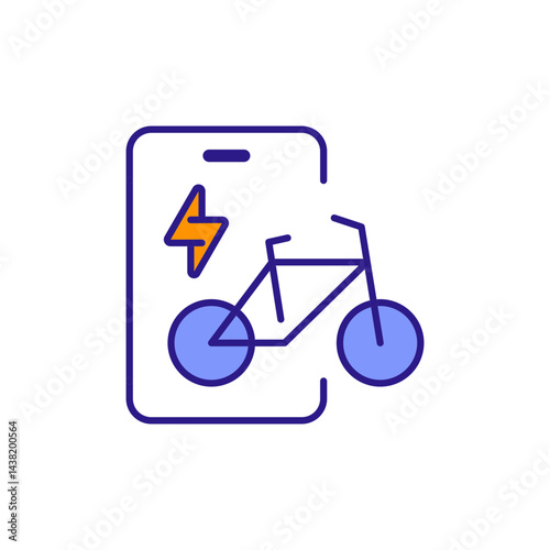 Electric Bike Sharing Icon for Eco Urban Transport.