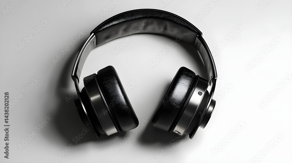 Modern Wireless Headphones Isolated on White Background for Audio Use Modern Wireless Headphones Isolated on White Background for Audio Use