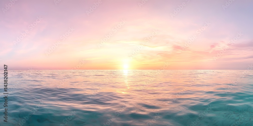 Obraz premium Vibrant sunset over calm ocean nature hdr 360 degree hdri experience