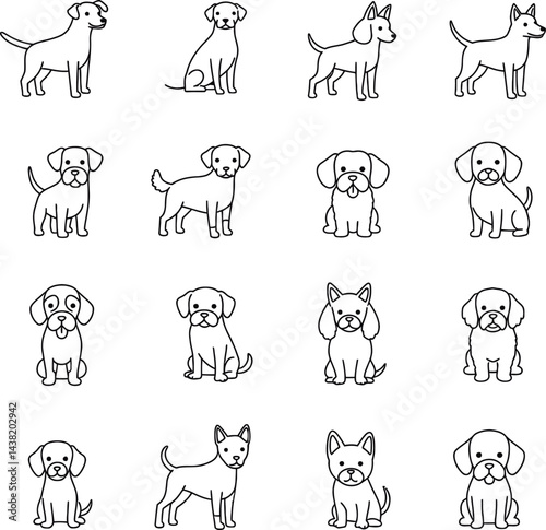 Minimalist Dog Line Art | Cute Puppy Outline Sketch | Hand Drawn Dog Illustration