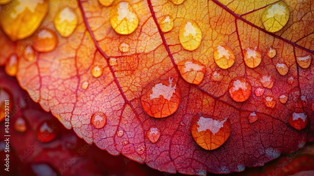 Obraz premium Fall leaves with vibrant colors, scattered patterns, and close-up details for seasonal designs, nature photography, and festive themes
