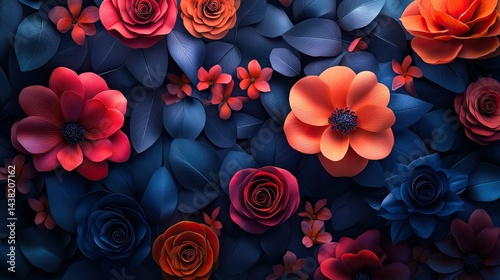 Flower background with blooming florals, delicate petals, and vibrant colors for wedding designs and seasonal visuals