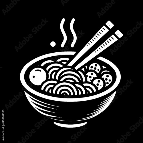 vector bowl of noodles