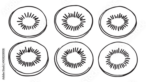 Kiwi set line art