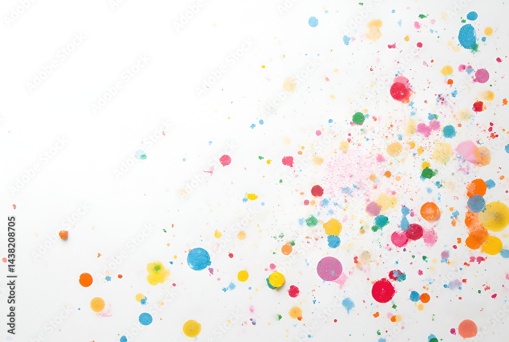 Abstract colorful pigments on a white background with splashes Abstract colorful pigments on a white background with splashes