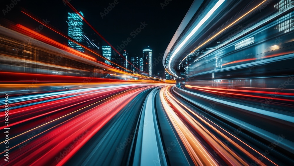 custom made wallpaper toronto digitalNight city lights blur in motion