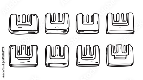 Knife sharpener set line art