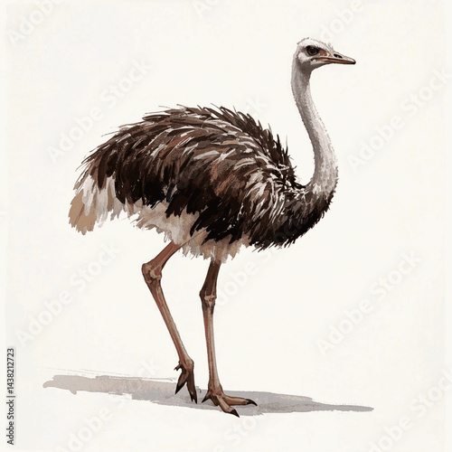 Feather & Flow: desert dash ostrich isolated watercolor vector illustration svg 