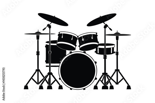 drummer in a studio vector illustration with white background