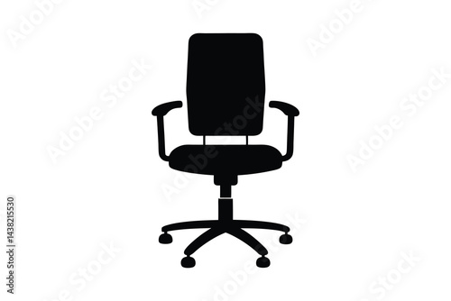 black office vector illustration chair isolated on white background