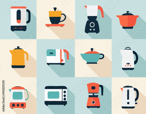 Vector Icon Pack of Small Kitchen Appliances