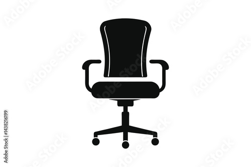 black office vector illustration chair isolated on white background