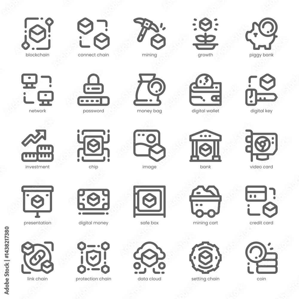 Blockchain Service Icon pack for your website, mobile, presentation, and logo design. Blockchain Service Icon outline design. Vector graphics illustration and editable stroke. Blockchain Service Icon pack for your website, mobile, presentation, and logo design. Blockchain Service Icon outline design. Vector graphics illustration and editable stroke.
