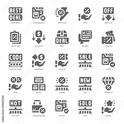 Best Deal Icon pack for your website, mobile, presentation, and logo design. Best Deal Icon solid design. Vector graphics illustration and editable stroke.