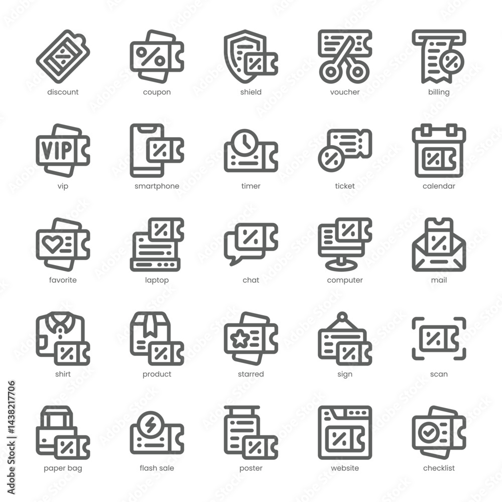Coupon Icon pack for your website, mobile, presentation, and logo design. Coupon Icon outline design. Vector graphics illustration and editable stroke. Coupon Icon pack for your website, mobile, presentation, and logo design. Coupon Icon outline design. Vector graphics illustration and editable stroke.