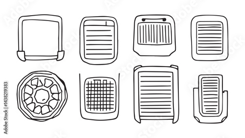 Mandoline slicer set line art
