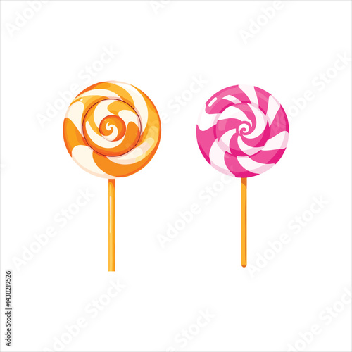 colorful lollipop sweet candies. Vector illustration isolated on white background