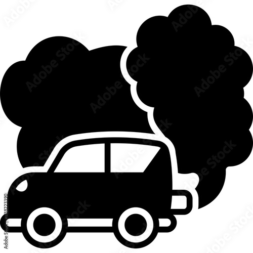 Car Pollution glyph icon