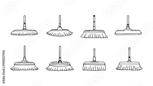 Mop line art