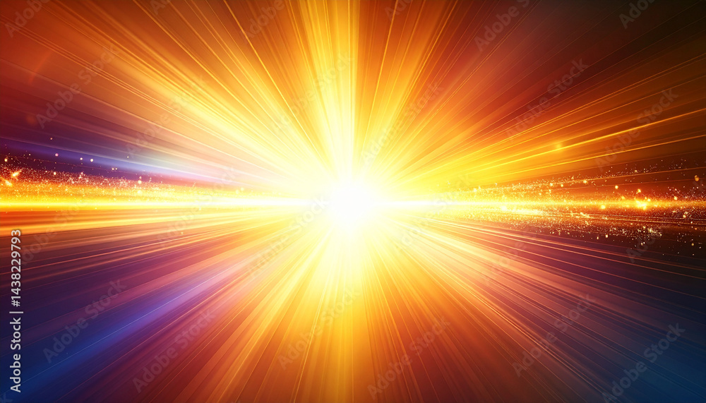 Obraz premium Abstract Radiant Burst: A captivating abstract image featuring an explosion of light and energy, with vivid colors.