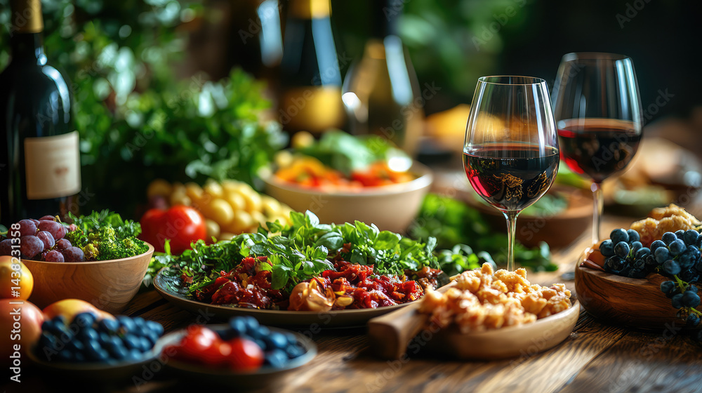A lavish dinner setting with fine wine, gold-plated tableware, and gourmet cuisine