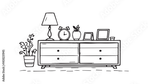 Nightstand set line art