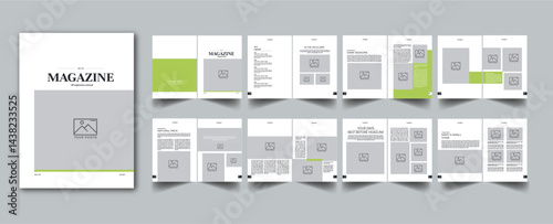 Magazine Template layout cover page with 16 page design concept Accents