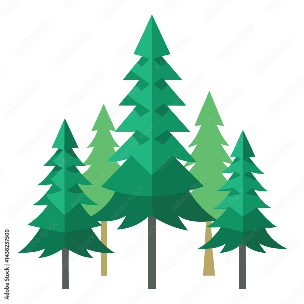 Fototapeta premium Fir trees icon on white background 